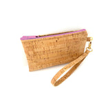 Cork Simple Wristlet | Rustic Cork: Natural Zipper / Small