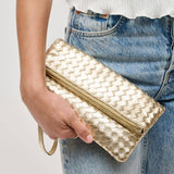 Aria Woven Wristlet Clutch - Oatmilk