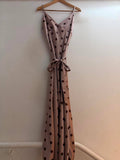 Italian Satin Polka Dot Spaghetti Strap Dress