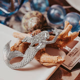 Handmade Swimming Mermaid Gift - Nautical Christmas Ornament : Ornament (brown twine)