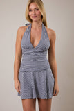 Abby Crush Halter Gingham Mini Dress