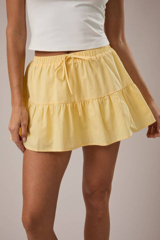 Morgan Mid Rise Tiered Cotton Skort