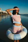 Creamsicle Stripe Sweater Shorts
