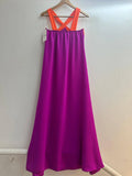 Italian Two-tone Contrast Halter Neck Maxi Dress