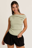ASYMMETRICAL NECK SWEATER TOP
