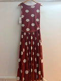 Italian Ruched Mesh Polka Dot Dress