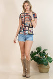 Western Cowboy Stamp Print T Shirt