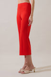 Hemary Cropped Flare Pants- Red