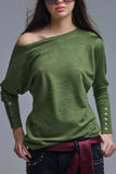 The Q2 Soft Knit Sweater with Sleeve Button Details
