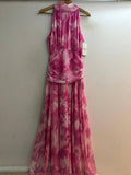 Italian High Neck Ruched Mesh Dress