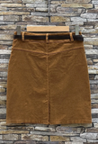 Italian Corduroy Skirt w/ Belt