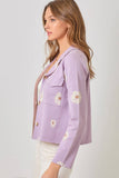 Mystree Flower Patterned Sweater Jacket