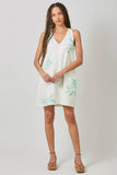 Mystree Floral Printed Denim Shift Dress - Rose Haze