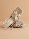 The Zoey Light Gold Knotted Band Platform Heel-  Light Gold