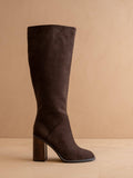 The Shiloh | Coffee Knee High Block Heel Fall Boot