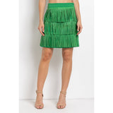 Rhinestone Suede Fringe Skirt