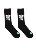 3D Packaged Crew Socks - Poker Cards & Chips - Black