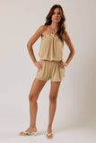 Grommet Halter Neck Playsuit Romper