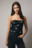 Daisy Sequin Leather Tube Top