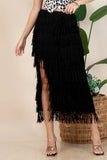 Fringe Skirt-Western Fringed Piñata Midi Skirt