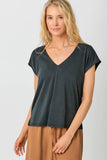 Mystree Cupro Modal V-Neck Top