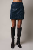 Denim & Sequin Mini Skirt- Denim