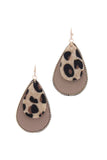 Animal Print Double Teardrop Earrings
