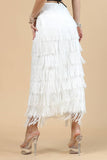 Fringe Skirt-Western Fringed Piñata Midi Skirt