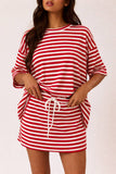 Oversized Round Neck Stripe Tee