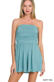 Double Layered Strapless Tube Top Romper