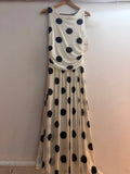 Italian Ruched Mesh Polka Dot Dress