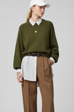The Q2 Relaxed Style Jumper Sweater with Balloon Sleeve