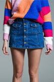 The Q2 Cargo Style Skort- Blue