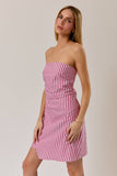 Candy Stripe Strapless Fit & Flare Mini Dress