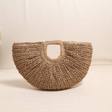 Half Circle Straw Bag