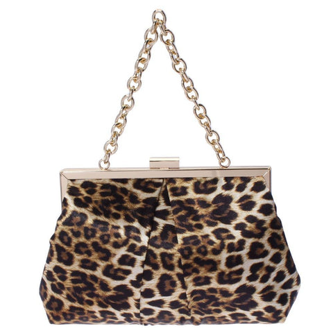 Samantha Leopard Clutch