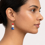 Aasha Trio Patriotic Big Beaded Kantha Handcrafted Earrings