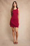 Kara Sleevelsss Mini Dress - Maroon