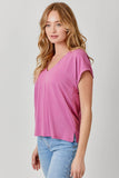 Mystree Cupro Modal V-Neck Top