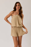 Grommet Halter Neck Playsuit Romper