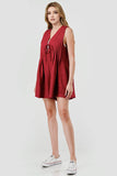 Emmy Pleated Tie Front Gameday Overall Romper
