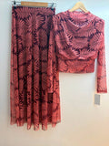 Italian Printed Tulle Top and Skirt Set
