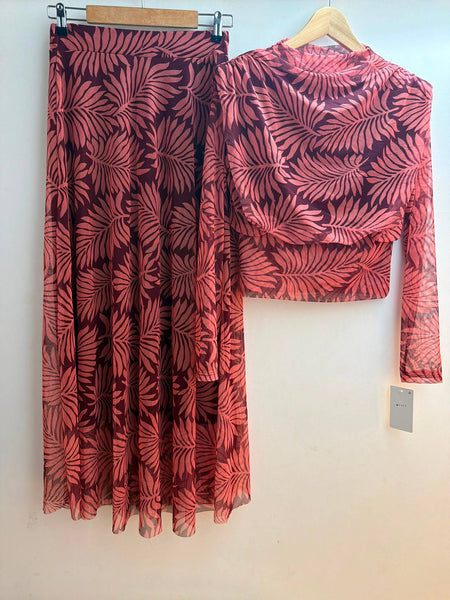 Italian Printed Tulle Top and Skirt Set