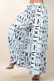 Vogue White Print Palazzo Pants - Off White
