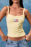 Tank Top with American Flag On Front-Navy
