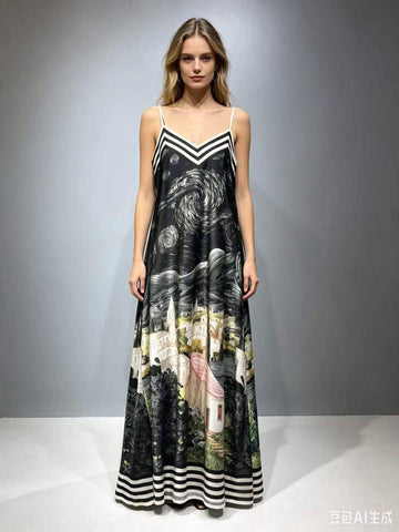 Starry Night Maxi Dress- Black