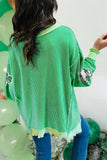 St. Patrick Clover Sequin Graphic Sweater