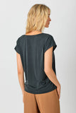 Mystree Cupro Modal V-Neck Top