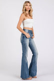 Jackie High Rise Detailed Stretch Flare Jeans - Blue