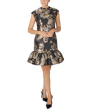 Donna Ricco Sleeveless Easy Dress - Black/Gold